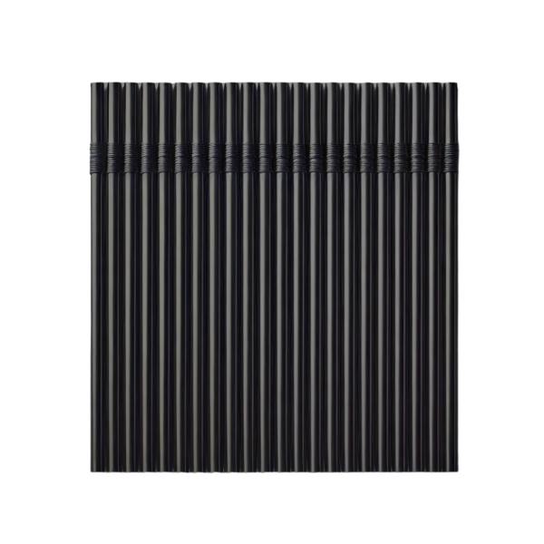 Трубочка 4.8 Черная Гофра 21см в индивидуальной упаковке 1122707